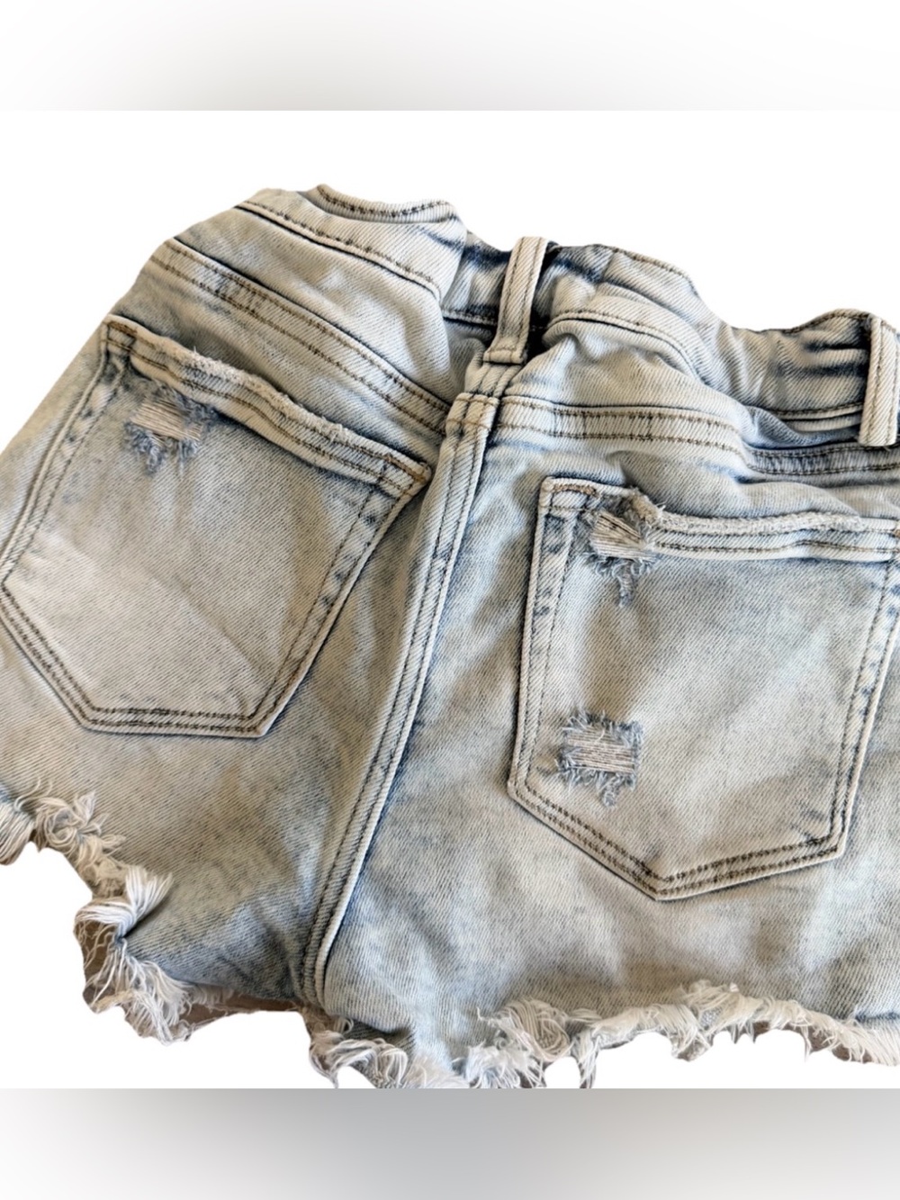 FLYING MONKEY YOUTH Girls Acid Washed Distressed Denim Cut Off Jean Shorts 12 - Picture 6 of 8